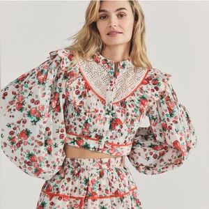 LOVESHACKFANCY Egan Strawberry crop top (6)